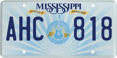 MS license plate AHC818