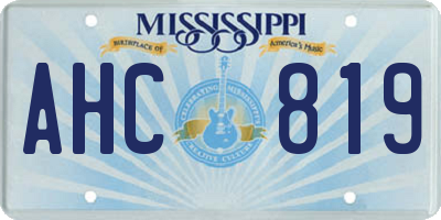 MS license plate AHC819