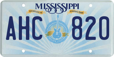 MS license plate AHC820