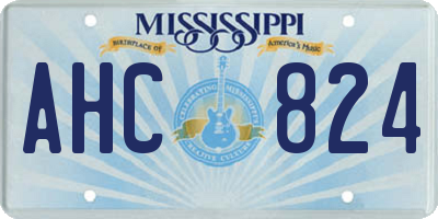 MS license plate AHC824
