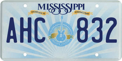 MS license plate AHC832