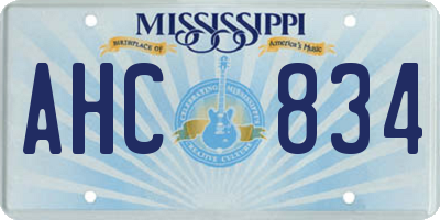 MS license plate AHC834
