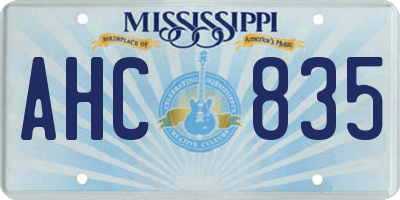 MS license plate AHC835