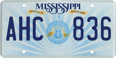 MS license plate AHC836