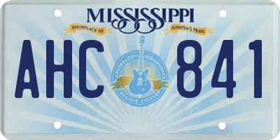 MS license plate AHC841
