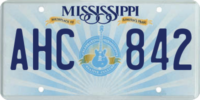 MS license plate AHC842
