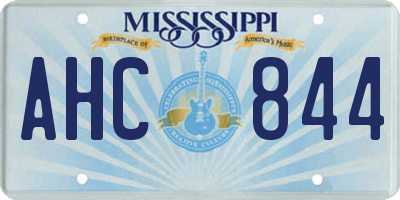 MS license plate AHC844