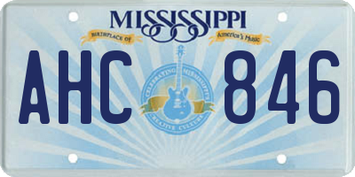 MS license plate AHC846