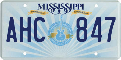 MS license plate AHC847