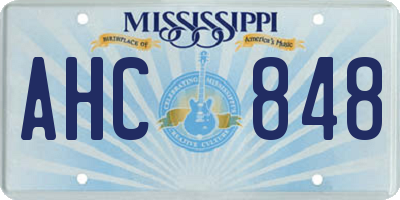 MS license plate AHC848