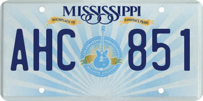 MS license plate AHC851