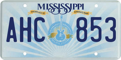 MS license plate AHC853