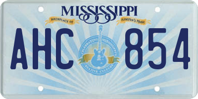 MS license plate AHC854