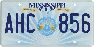 MS license plate AHC856