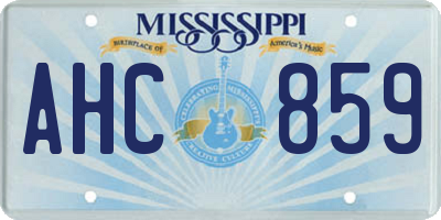 MS license plate AHC859
