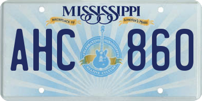 MS license plate AHC860