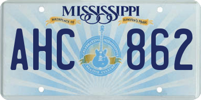 MS license plate AHC862