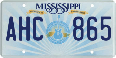 MS license plate AHC865