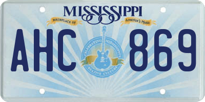 MS license plate AHC869