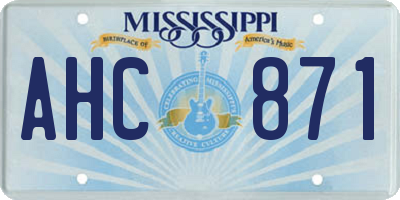MS license plate AHC871