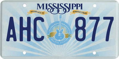 MS license plate AHC877