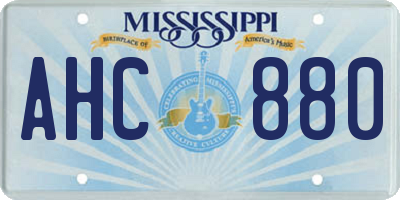 MS license plate AHC880
