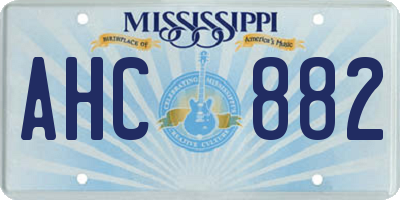 MS license plate AHC882