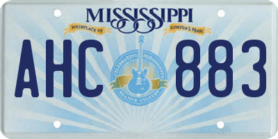 MS license plate AHC883
