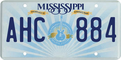 MS license plate AHC884
