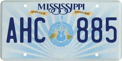 MS license plate AHC885