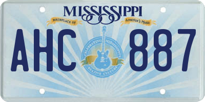 MS license plate AHC887