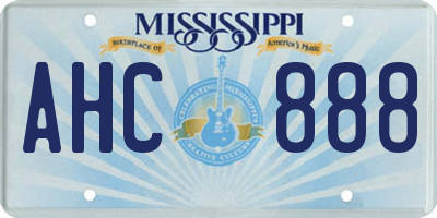 MS license plate AHC888