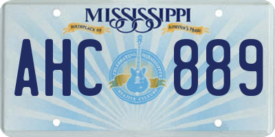 MS license plate AHC889