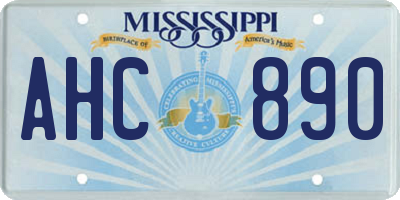 MS license plate AHC890