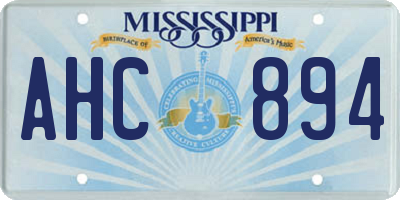 MS license plate AHC894
