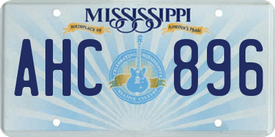 MS license plate AHC896