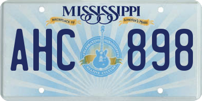 MS license plate AHC898