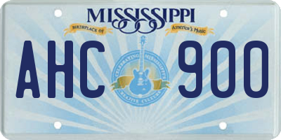 MS license plate AHC900