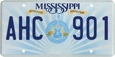 MS license plate AHC901