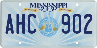MS license plate AHC902