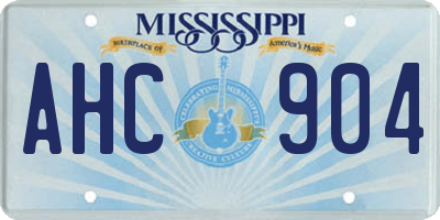 MS license plate AHC904