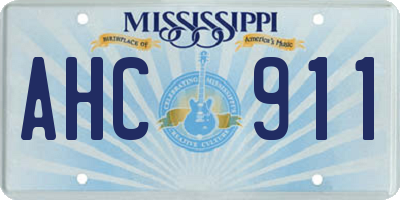 MS license plate AHC911
