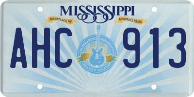 MS license plate AHC913