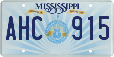 MS license plate AHC915