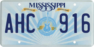 MS license plate AHC916