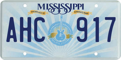 MS license plate AHC917