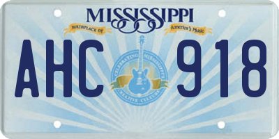MS license plate AHC918