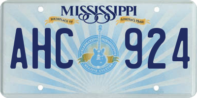 MS license plate AHC924