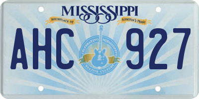 MS license plate AHC927