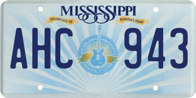 MS license plate AHC943